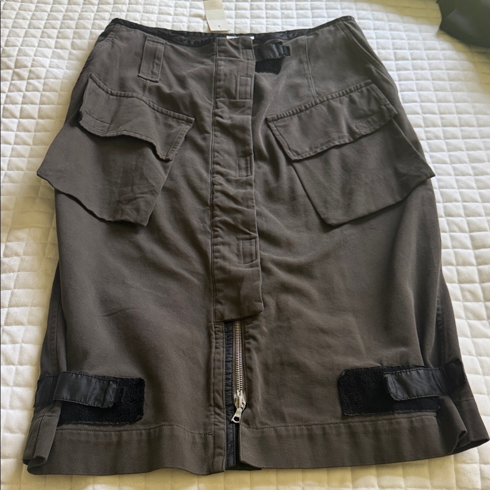 Dries Van Noten Green/Brown Cargo Midi skirt size 42 US size 10 - Picture 4 of 5